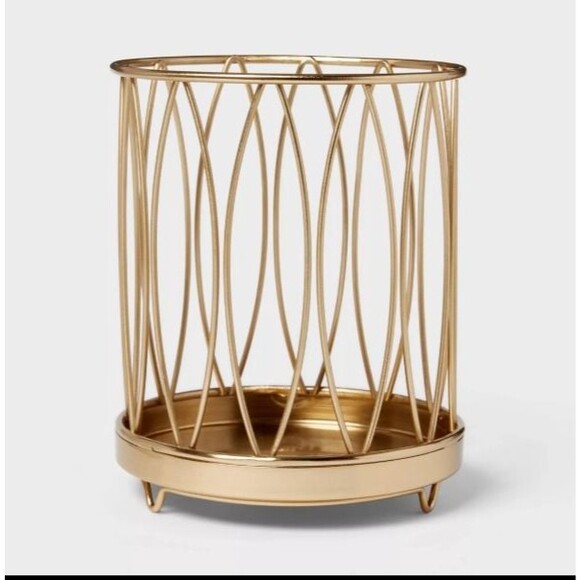 Target Other - Target Threshold Gold Metal Wire Kitchen Utensils Holder / Storage Basket